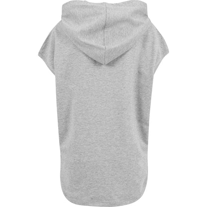 Grey - Back - Build Your Brand Womens-Ladies Short Sleeve Hoodie