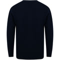 Navy - Back - Henbury Mens Lambswool Woolmark® V-Neck Jumper - Sweatshirt