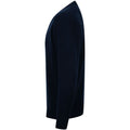 Navy - Side - Henbury Mens Lambswool Woolmark® V-Neck Jumper - Sweatshirt