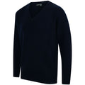 Navy - Lifestyle - Henbury Mens Lambswool Woolmark® V-Neck Jumper - Sweatshirt