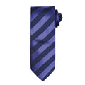 Navy-Navy - Front - Premier Mens Club Stripe Pattern Formal Business Tie (Pack of 2)
