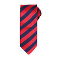 Red-Navy - Front - Premier Mens Club Stripe Pattern Formal Business Tie (Pack of 2)