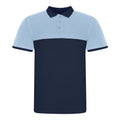 Oxford Navy-Sky Blue - Front - AWDis Just Polos Mens Colour Block Polo Shirt