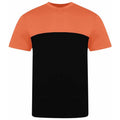 Black-Mango Tango - Front - AWDis Just Ts Unisex Adults Colour Block T-Shirt