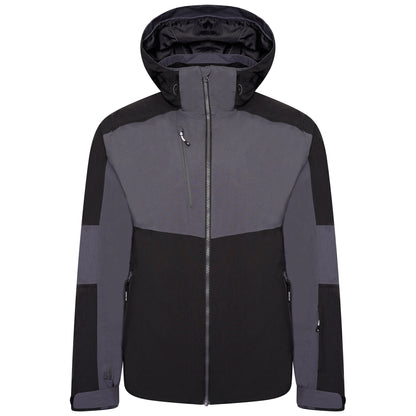 Black-Ebony Grey - Close up - Dare 2B Mens Emulate Waterproof Jacket