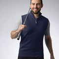 Navy - Back - Glenmuir Mens Cotton Zip Neck Sweatshirt