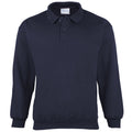 Navy - Front - Maddins Mens Coloursure Polo Pisquet Sweatshirt Top
