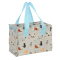 Off White-Black-Sky Blue - Back - Something Different Wags And Whiskers Cat Print Lunch Bag