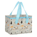 Off White-Black-Sky Blue - Front - Something Different Wags And Whiskers Cat Print Lunch Bag