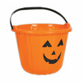 Orange - Front - Amscan Halloween Pumpkin Bucket