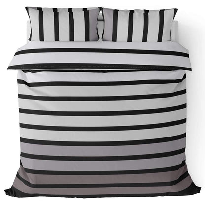 Black - Front - Rapport Soho Striped Double Duvet Set