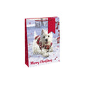 White-Red - Front - Eurowrap West Highland Terrier Christmas Gift Bag (Pack of 12)