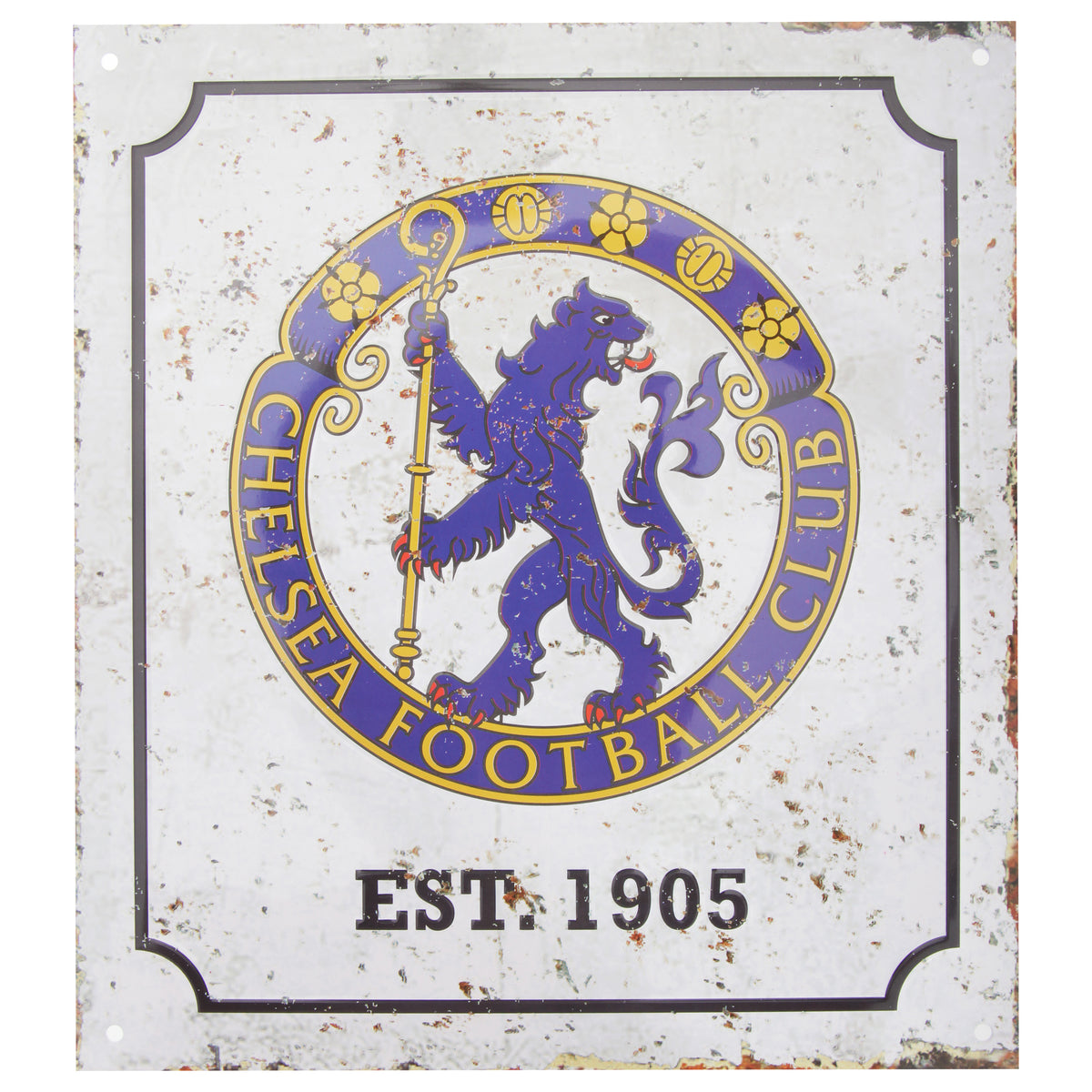 Chelsea FC Official Retro Football Crest Bedroom Sign – Universal Textiles