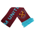 Sky Blue-Claret - Front - West Ham United FC Official Knitted Football Crest Scarf