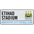 White-Blue - Front - Manchester City FC Official Football Crest Street Sign