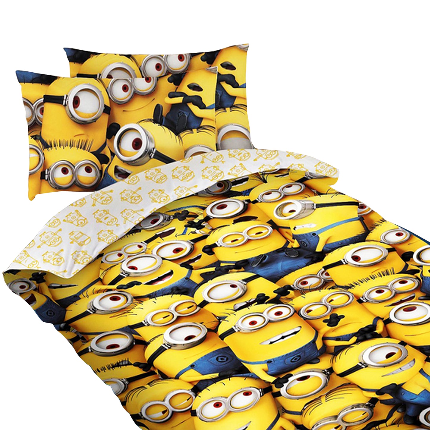 Multicoloured - Front - Despicable Me 2 Childrens-Kids Official Minions Face Single Duvet Cover Bedding Set