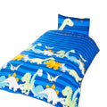 Blue - Front - Dinosaur Childrens-Boys Duvet Cover Bedding Set