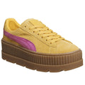 Lemon-Pink - Front - Puma X FENTY By Rihanna Womens-Ladies Cleated Suede Creepers