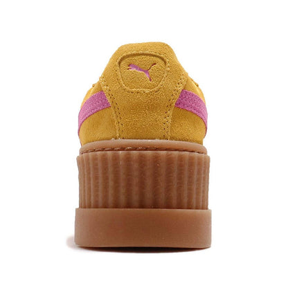 Lemon-Pink - Side - Puma X FENTY By Rihanna Womens-Ladies Cleated Suede Creepers