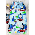Sky Blue-Blue - Back - Thomas And Friends Train Track Duvet Cover Set