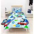 Sky Blue-Blue - Side - Thomas And Friends Train Track Duvet Cover Set
