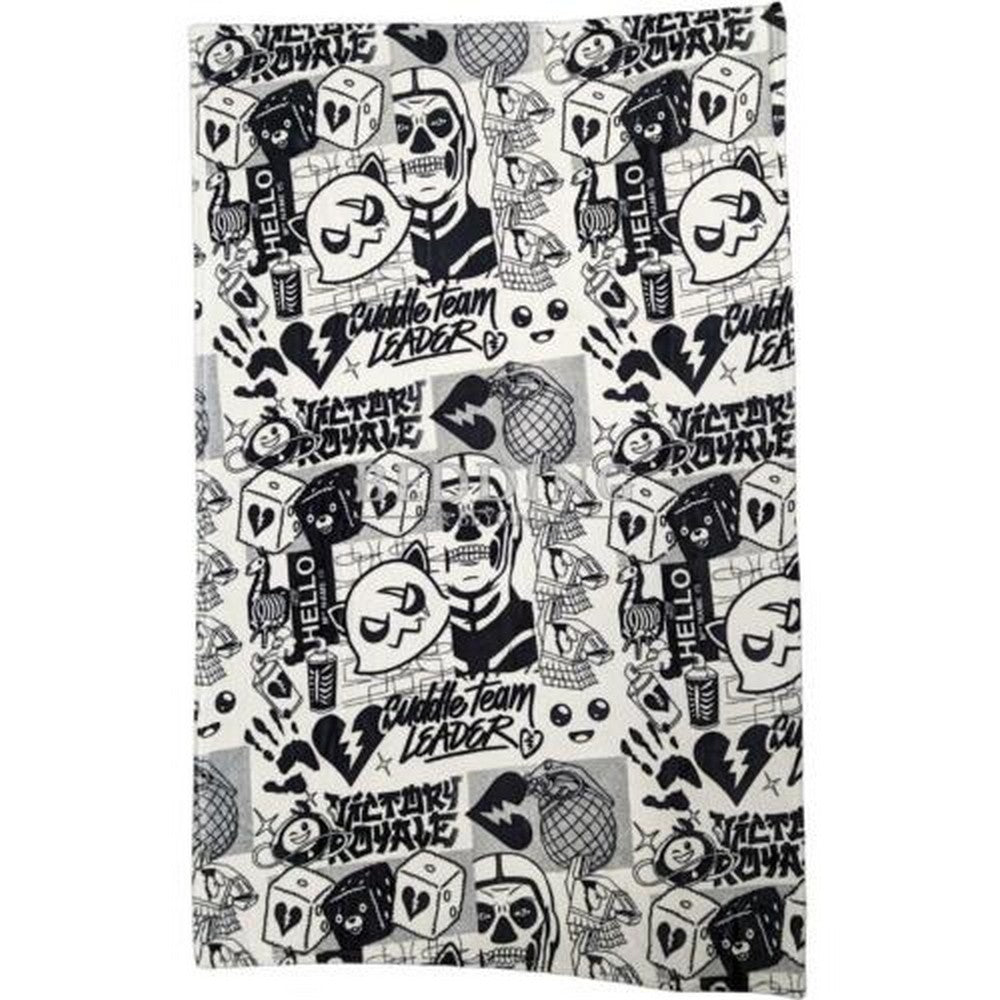 Black-White - Front - Fortnite Fanzine Fleece Reversible Blanket
