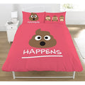 Brown-Yellow - Back - Emoji Shit Happens Duvet Cover Set