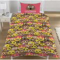 Brown-Yellow - Side - Emoji Shit Happens Duvet Cover Set