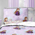 Lilac-White - Back - Frozen II Childrens-Kids Snowfall Microfibre Duvet Cover Set