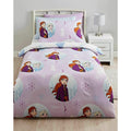 Lilac-White - Side - Frozen II Childrens-Kids Snowfall Microfibre Duvet Cover Set