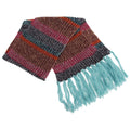 Multi with mint tassles - Front - Womens-Ladies Striped Large Knitted Winter Scarf With Tassles