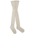 Cream - Front - Kids Girls Plain School-Casual Cotton Rich Tights