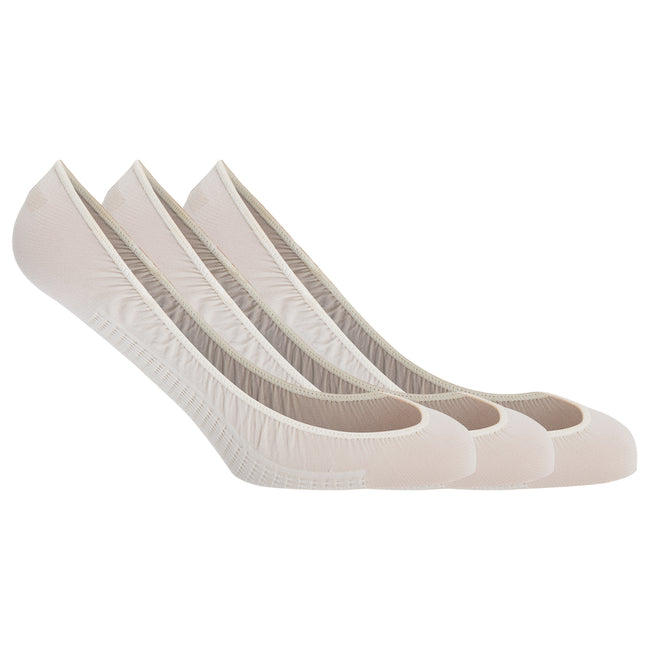 Beige - Front - Soho Collection Womens Footsies With Gel Heel Grip (Pack Of 3)