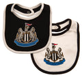 Black-White - Front - Newcastle United FC Baby Crest Bib (Pack of 2)