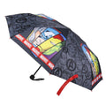 Black-Multicoloured - Front - Avengers Logo Folding Umbrella