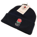 Navy - Back - England Rugby Official Adults Unisex Turn Up Knitted Hat