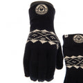 Black-White - Back - Manchester City FC Fairisle Adults Unisex Knitted Gloves