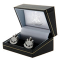 Silver - Back - Newcastle United FC Stainless Steel Crest Cufflinks