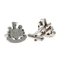 Silver - Front - Newcastle United FC Stainless Steel Crest Cufflinks