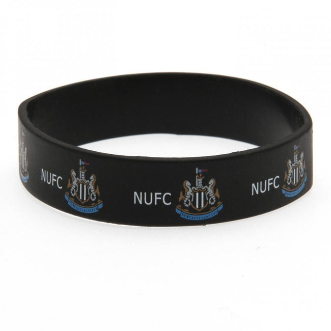 Black - Front - Newcastle United FC Official Silicone Wristband