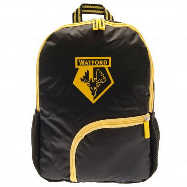 Black-Yellow - Side - Watford FC Childrens-Kids Junior Backpack