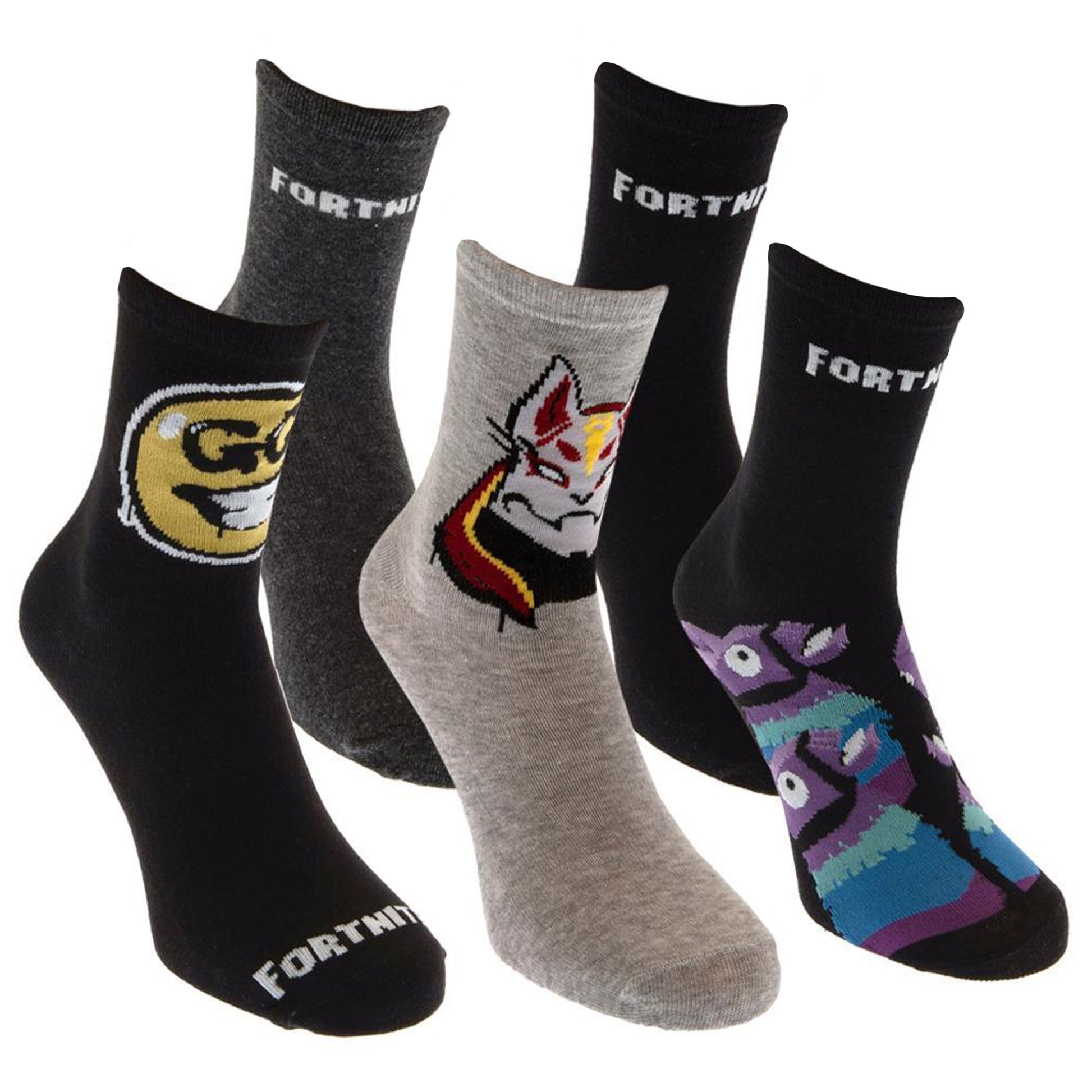 Multicoloured - Front - Fortnite Unisex Adult Socks Set (Pack of 5)