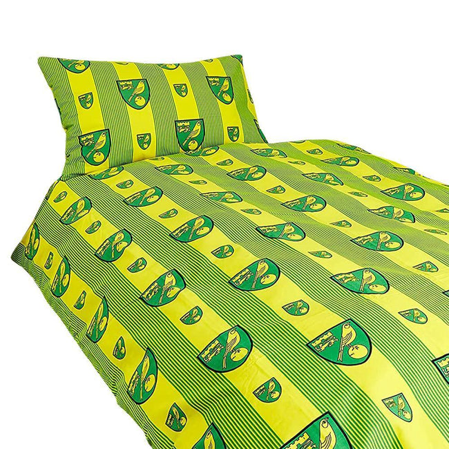 Green-Yellow - Front - Norwich City FC Crest Duvet Cover Set