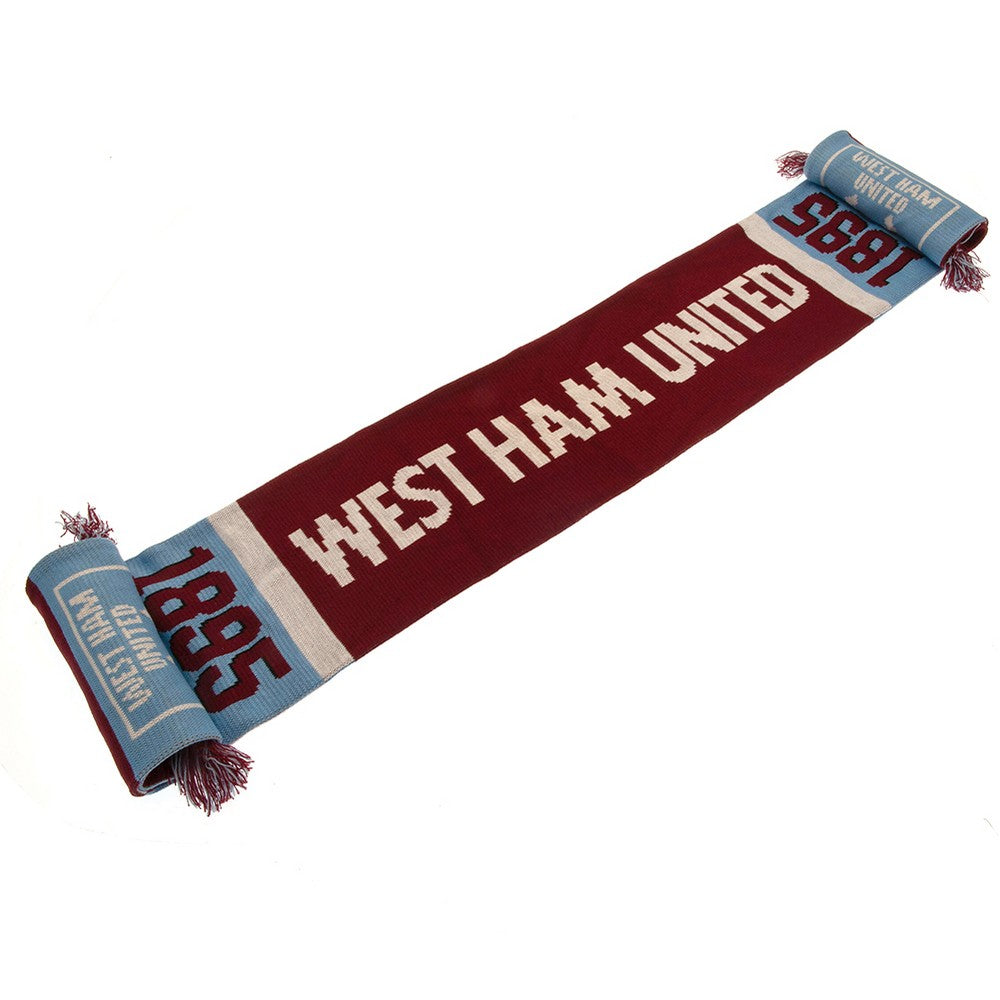 Claret Red-Sky Blue-White - Back - West Ham United FC 1895 Scarf