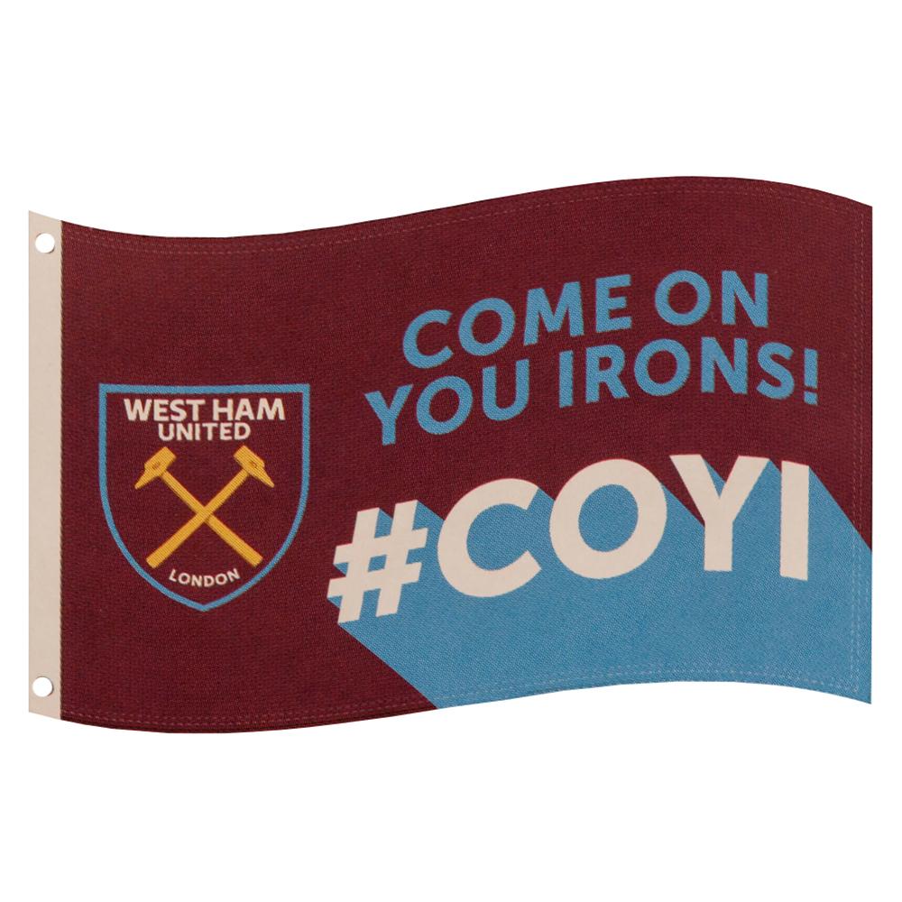 Claret Red-Sky Blue - Front - West Ham United FC Slogan Flag