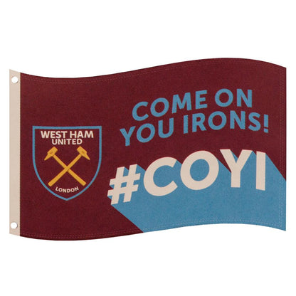 Claret Red-Sky Blue - Front - West Ham United FC Slogan Flag