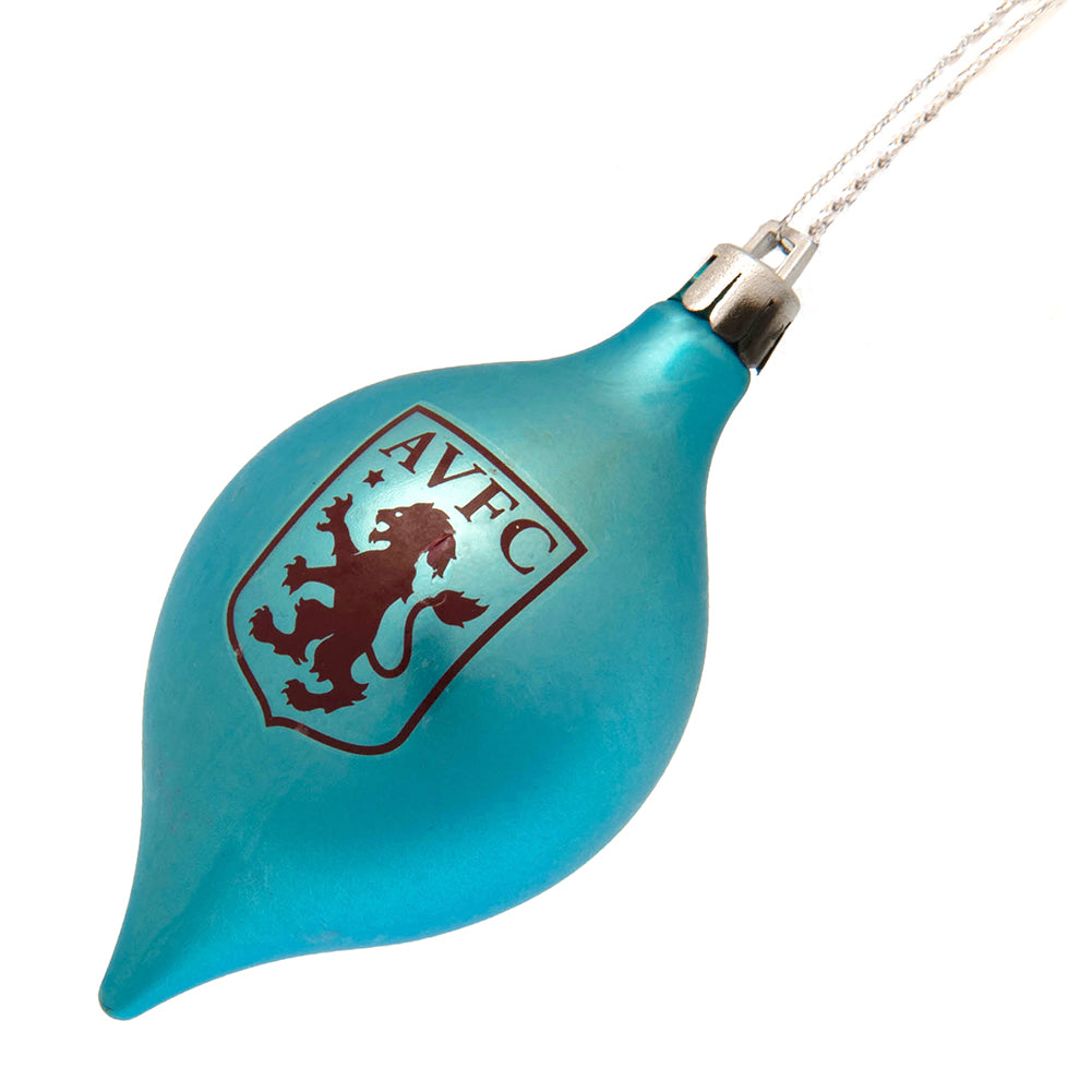 Claret Red-Blue - Back - Aston Villa FC Vintage Christmas Bauble (Pack of 3)