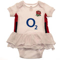 White-Blue-Red - Front - England RFU Baby Crest Tutu Skirt Bodysuit