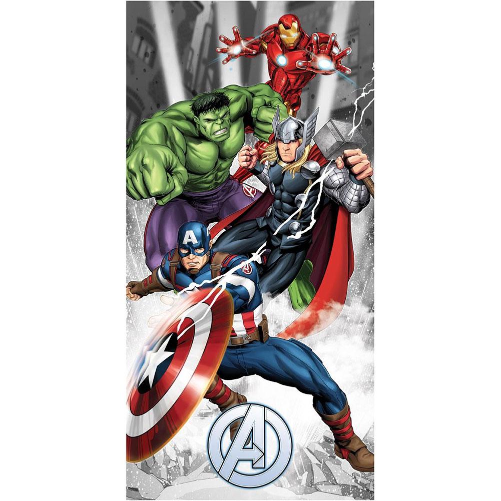 Multicoloured - Front - Avengers Action Pose Beach Towel