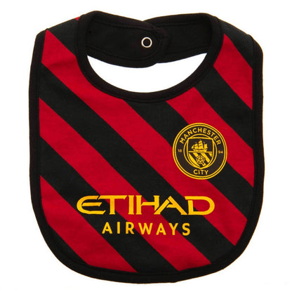 Sky Blue-Red-Black - Side - Manchester City FC Baby Bibs (Pack of 2)